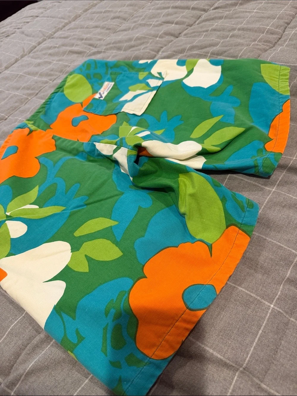 Vintage 60s 70s Jams World Surfline Hawaiian Print Colorful Cotton Shorts M - Picture 7 of 7